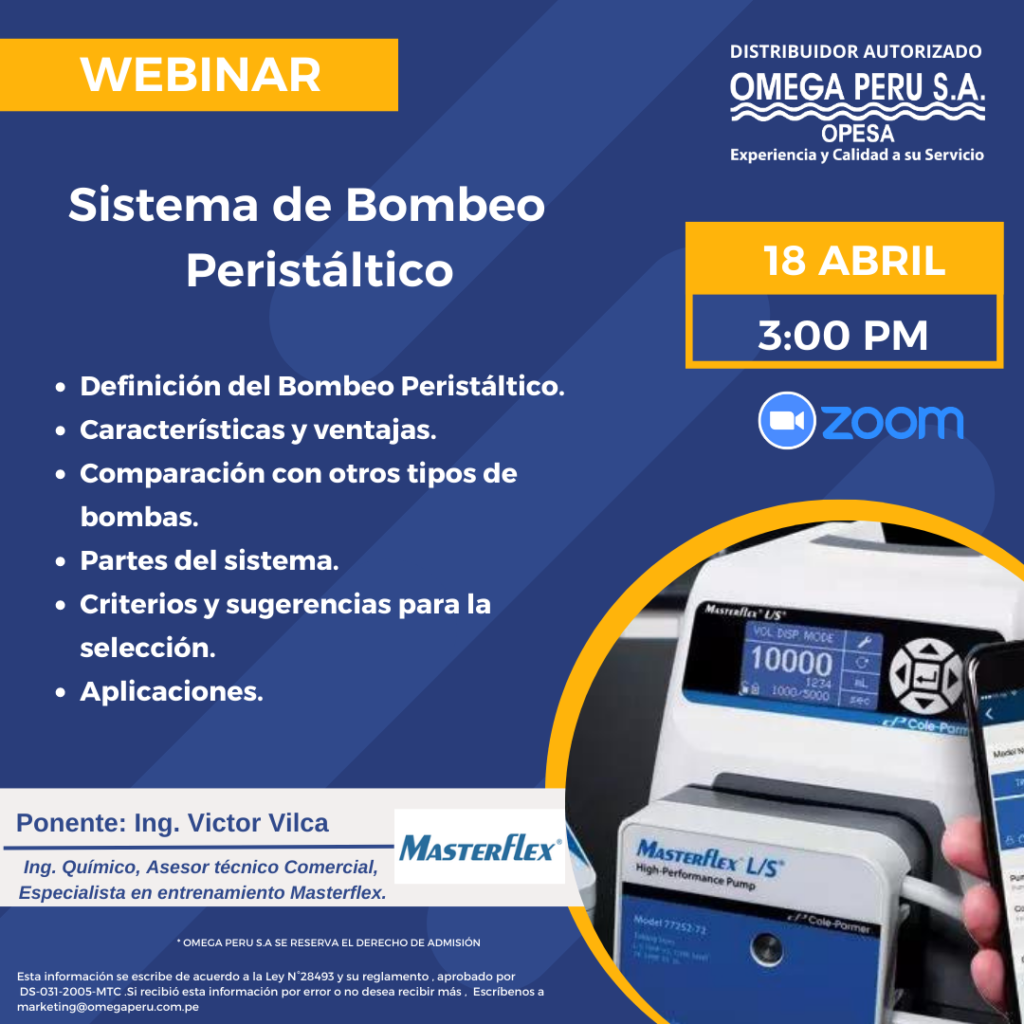 Webinar Masterflex Sistema de Bombeo Peristáltico